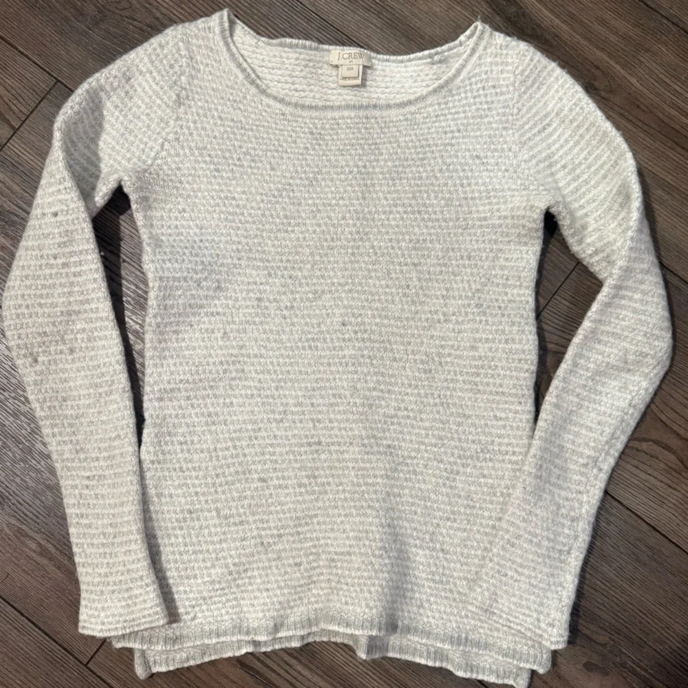 J.Crew XXS Merino Wool Blend Sweater Cream Ivory Textured Long Sleeve